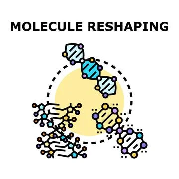 Molecule reshaping process in genetic engineering research 库存插图