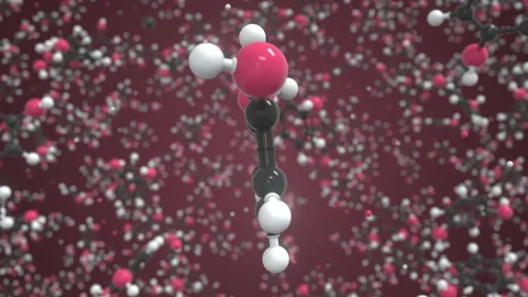 Molecule of resorcinol, isolated molecular model. Looping 3D animation or motion Stock Footage 164357034