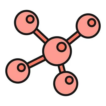 Molecule science icon representing chemistry and biology research Stock Illustration