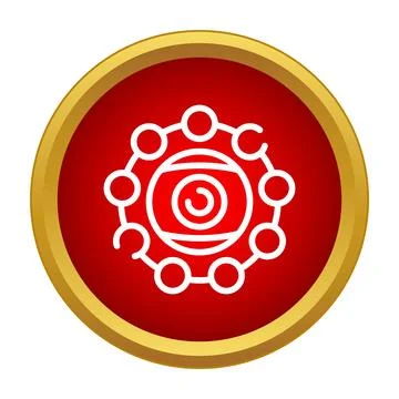 Molecule science icon symbol on red button Stock Illustration