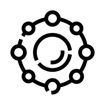Molecule science physics icon forming connection network Stock Illustration