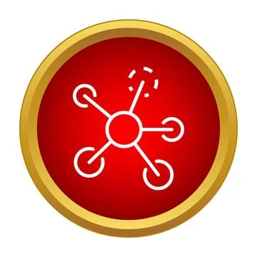 Molecule science research network connection red button Stock Illustration