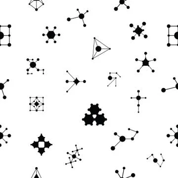 Molecule seamless pattern background icon. Illustrazione stock