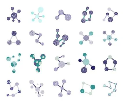 Molecule set in scandinavian style Stock Illustration