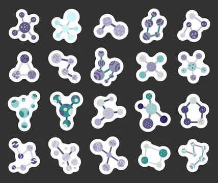 Molecule set in scandinavian style Stock Illustration