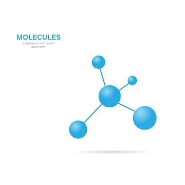 Molecule with shadow on a white background, vector Stock Illustration