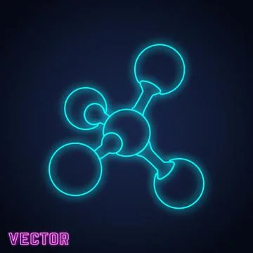 Molecule sign neon design Illustrazione stock