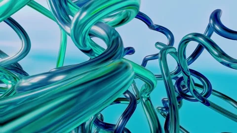 Molecule strands moving, human hemoglobin strands flowing on blue background Stock Footage 304150132