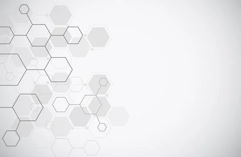 Molecule structure abstract tech background. Medical design. Illustrazione stock