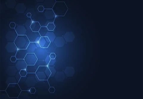 Molecule structure abstract tech background. Medical design. Illustrazione stock