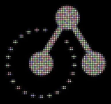 Molecule Structure Analysis Halftone Mosaic of Dots Illustrazione stock