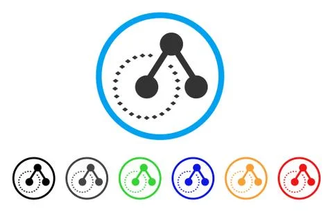 Molecule Structure Analysis Rounded Icon Illustrazione stock