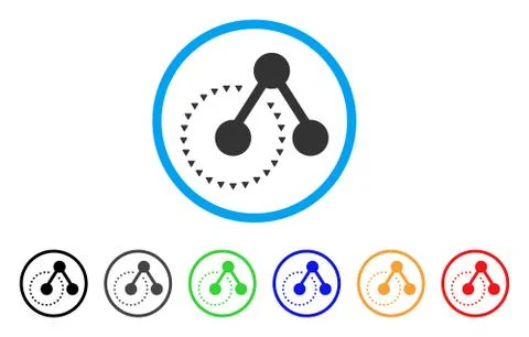 Molecule Structure Analysis Rounded Icon Illustrazione stock