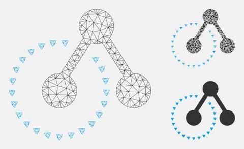 Molecule Structure Analysis Vector Mesh Network Model and Triangle Mosaic Icon Illustrazione stock