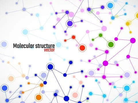 Molecule structure and connected lines with dots genetic. Dna, atom, neurons Stock Illustration