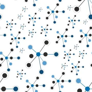 Molecule structure background, seamless pattern. Business template for webdesign Stock Illustration