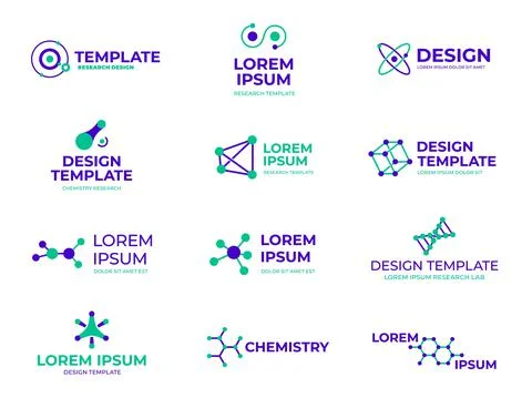 Molecule structure badges. Hexagon molecules design, dna bio and hexagonal logo 스톡 일러스트