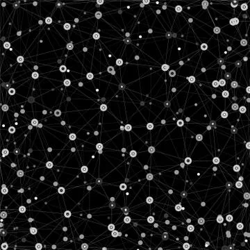 Molecule structure, black background for communication, science vector イラスト素材