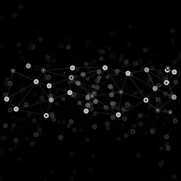 Molecule structure, black background for communication, science vector Stock Illustration