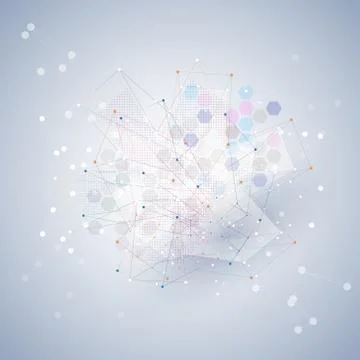 Molecule structure, blue background for communication, science vector Stockillustratie