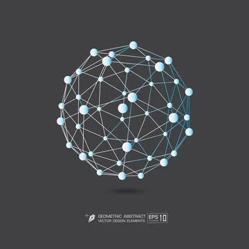 Molecule structure Blue color on gray background  Vector EPS10 format Illustr Stock Illustration