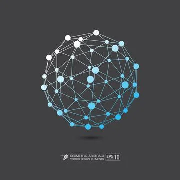Molecule structure blue color on gray background  Vector EPS10 format   Illus Stock Illustration