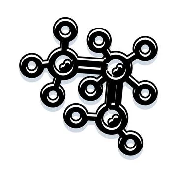 Molecule structure connecting atoms illustration for science research Stock Illustration