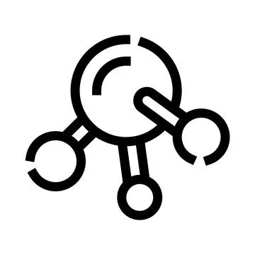 Molecule structure connecting atoms model icon Stock Illustration
