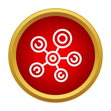 Molecule structure connecting atoms as a network icon Stock Illustration