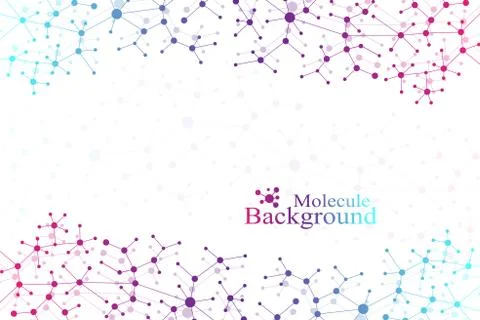 Molecule structure dna and communication background. Connected lines with dots 스톡 일러스트