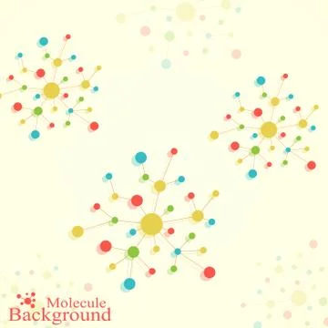 Molecule structure dna and communication background. Connected lines with dots Illustrazione stock