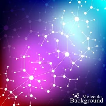 Molecule structure dna and communication background. Connected lines with dots Stock Illustration