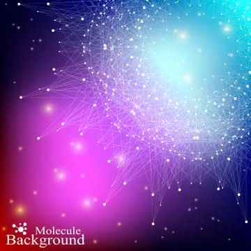 Molecule structure dna and communication background. Connected lines with dots Stock Illustration