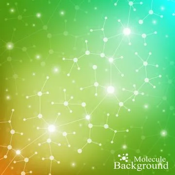 Molecule structure dna and communication background. Connected lines with dots Stock Illustration