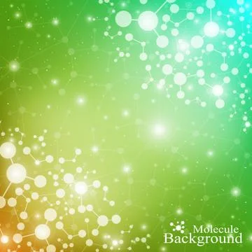 Molecule structure dna and communication background. Connected lines with dots Illustrazione stock