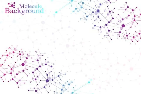 Molecule structure dna and communication background. Connected lines with dots Illustrazione stock