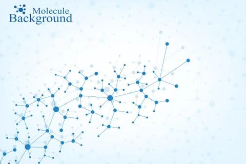 Molecule structure dna and communication background. Connected lines with dots Illustrazione stock