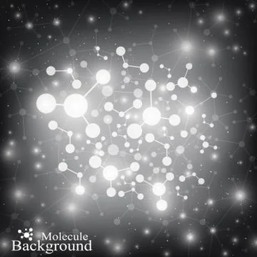 Molecule structure dna and communication background. Connected lines with dots Stock Illustration