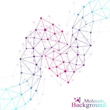 Molecule structure dna and communication background. Connected lines with dots 스톡 일러스트