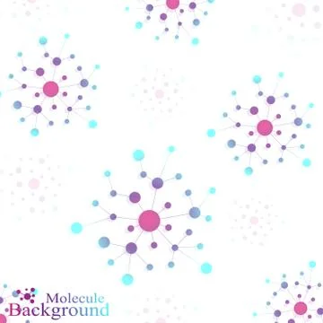 Molecule structure dna and communication background. Connected lines with dots Stock Illustration