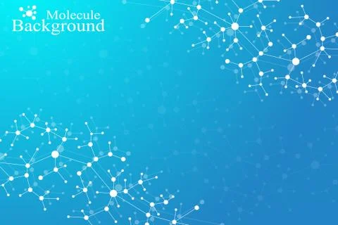 Molecule structure dna and communication background. Connected lines with dots Stock Illustration