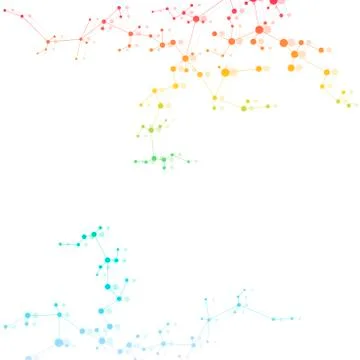 Molecule structure dna and neurons, connected lines with dots, genetic and Stock Illustration