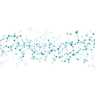 Molecule structure dna and neurons, connected lines with dots, genetic and Stock Illustration