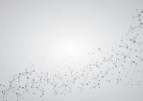 Molecule structure dna and neurons, connected lines with dots, genetic and Illustrazione stock