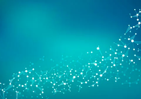 Molecule structure dna and neurons, connected lines with dots, genetic and Stock Illustration