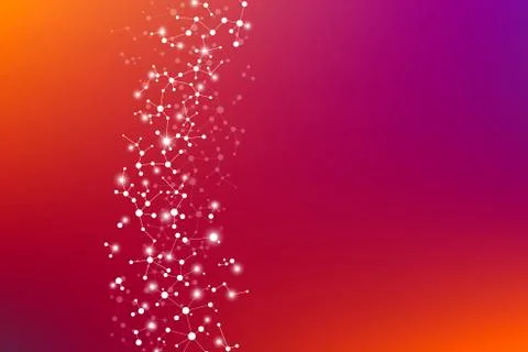 Molecule structure dna and neurons, connected lines with dots, genetic and Stock Illustration