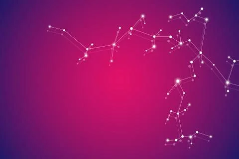 Molecule structure dna and neurons, connected lines with dots, genetic and Stock Illustration