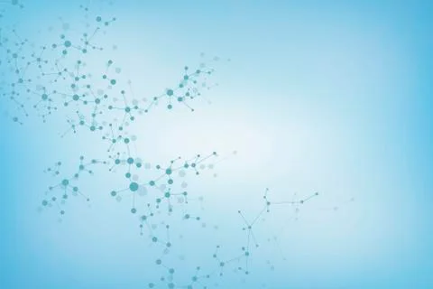 Molecule structure dna and neurons, connected lines with dots, genetic and 스톡 일러스트
