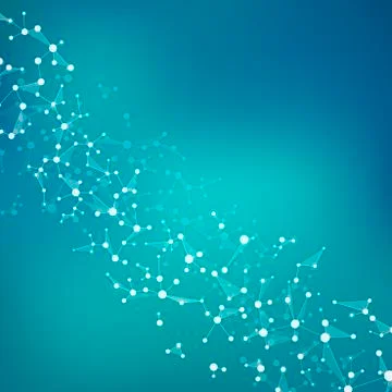 Molecule structure dna and neurons, connected lines with dots, genetic and Stockfoto's