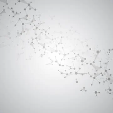 Molecule structure dna and neurons, connected lines with dots, genetic and 스톡 사진